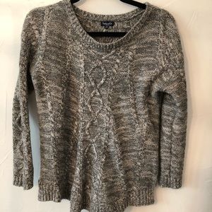 Splendid Grey Cable Knit Sweater